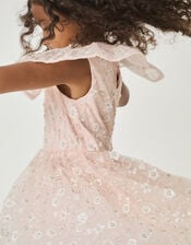 Latifa Floral Embellished Party Dress, Pink (PALE PINK), large