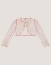 Felicity Embroidered Mesh Cardigan, Pink (PINK), large