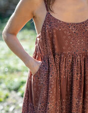 Lyrical Sisters Vidhi Print Maxi Dress, Brown (BROWN), large