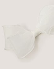 Large Organza Bow Hair Clip, Ivory (IVORY), large