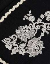 Floral Embroidered Waistcoat, Black (BLACK), large