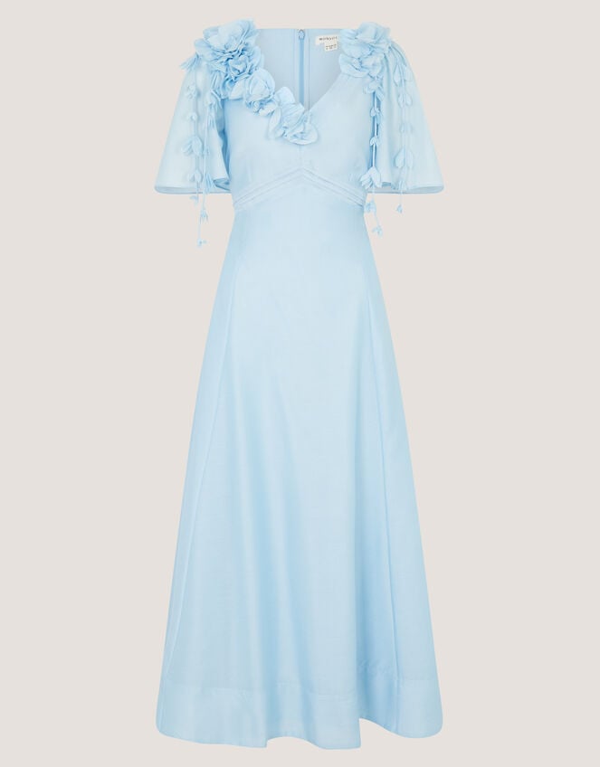 Clarissa Floral Appliqu&eacute; Midi Dress, Blue (PALE BLUE), large