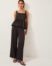 Saira Diamant&eacute; Peplum Top, Black (BLACK), large