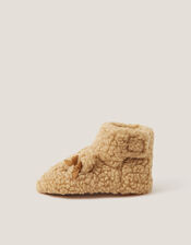 Teddy Bear Slipper Boots, Tan (TAN), large