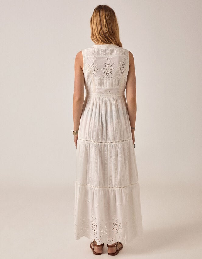 Maison Hotel Gino Broderie Lace Maxi Dress, White (WHITE), large