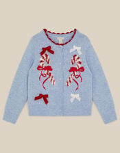 Candy Cane Christmas Cardigan, Blue (BLUE), large
