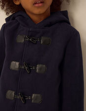 Smart Hooded Duffle Coat, Blue (NAVY), large