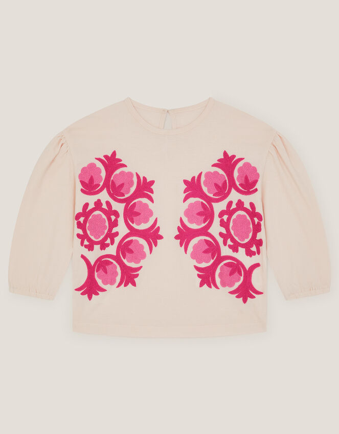 Chain Stitch Long Sleeve Top, Ivory (IVORY), large