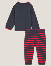 Newborn London Bear Jumper & Joggers Set, Blue (NAVY), large