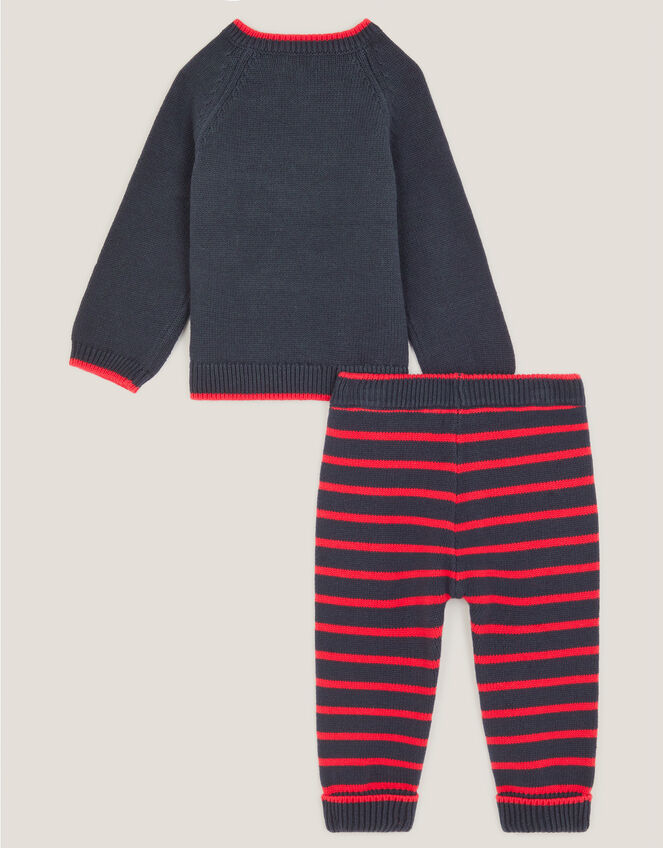 Newborn London Bear Jumper & Joggers Set, Blue (NAVY), large