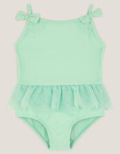 Baby Mesh Ruffle Swimsuit, Green (GREEN), large