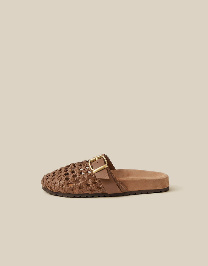 Freya Woven Leather Mules, Natural (NEUTRAL), large
