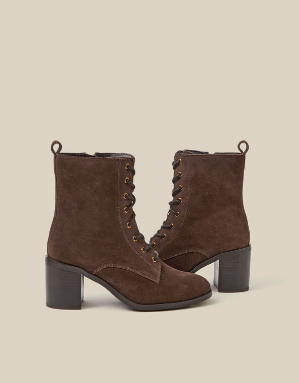 Hope Lace Up Suede Ankle Boots, Brown (CHOCOLATE), large