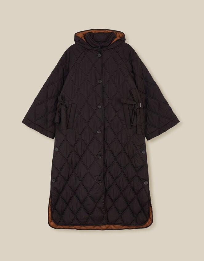 Andi Quilted Longline Coat, Black (BLACK), large
