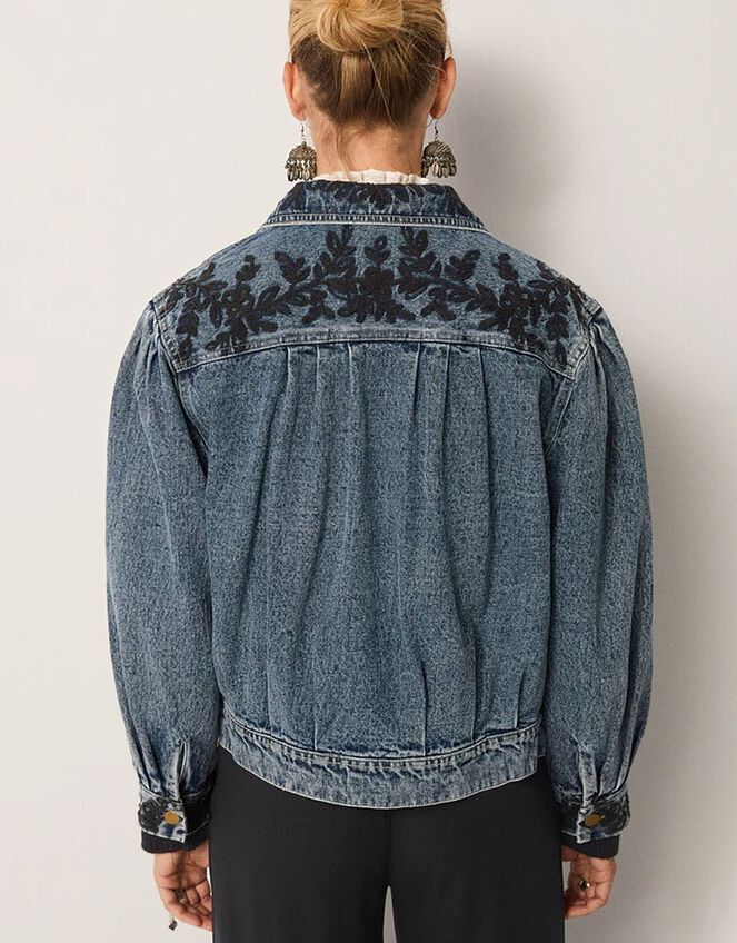 Maison Hotel Wesley Embroidered Denim Jacket, Blue (BLUE), large