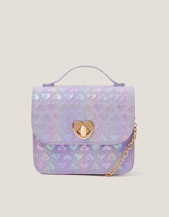 Rainbow Heart Satchel Bag, , large