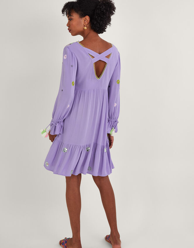 Premium Embroidered Kaftan Dress in LENZING&trade; ECOVERO&trade;, Purple (LILAC), large