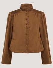 Lucia Faux Suede Jacket, Brown (BROWN), large