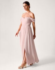 Evelyn Bardot Bridesmaid Dress, Pink (BLUSH), large