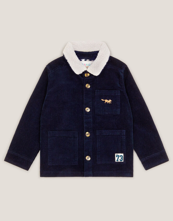 Corduroy Shirt Jacket, Blue (NAVY), large