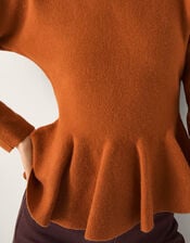 Peony Peplum Jumper, Orange (AMBER), large