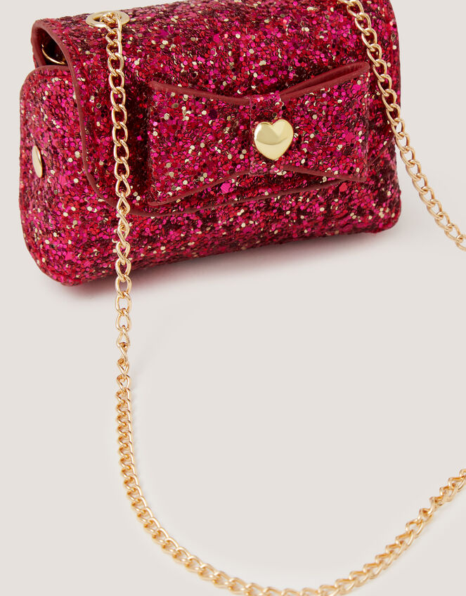 Mini Glitter Crossbody Bag, Red (CHERRY), large