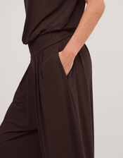 Dilly Short Sleeve Jersey Jumpsuit, Brown (CHOCOLATE), large