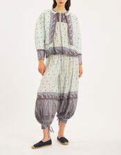 Antik Batik Johri Paisley Sarouel Trousers, Blue (AQUA), large