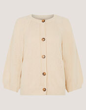 Caryn Cotton Blend Cardigan, Ivory (IVORY), large