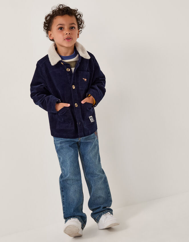 Corduroy Shirt Jacket, Blue (NAVY), large