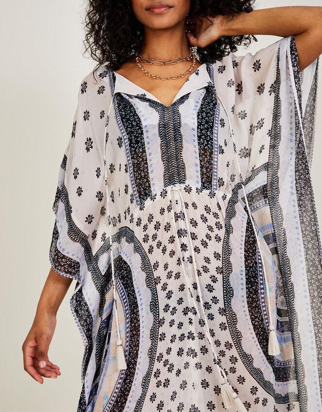 Circle Print Maxi Kaftan in LENZING&trade; ECOVERO&trade;, Ivory (IVORY), large