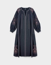 East Reni Broderie Dress, Blue (NAVY), large