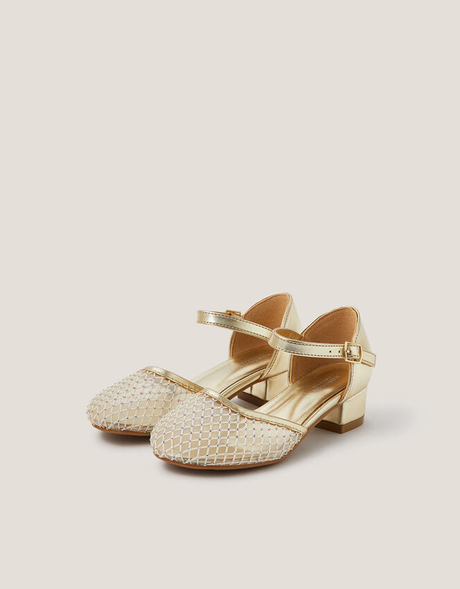 Diamant&eacute; Mesh Two Part Heels, Gold (GOLD), large