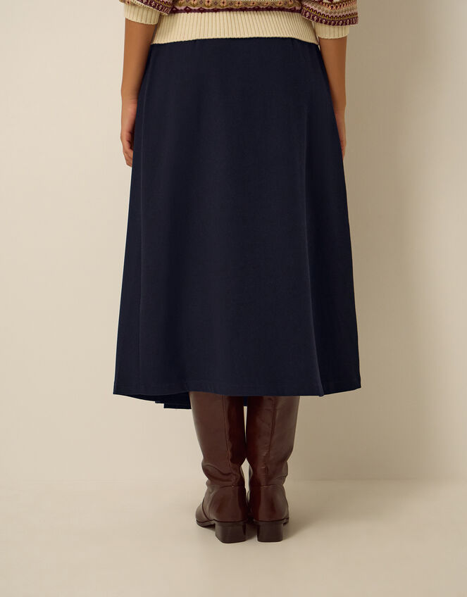 Nancy Pleated Midi Skirt, Blue (NAVY), large