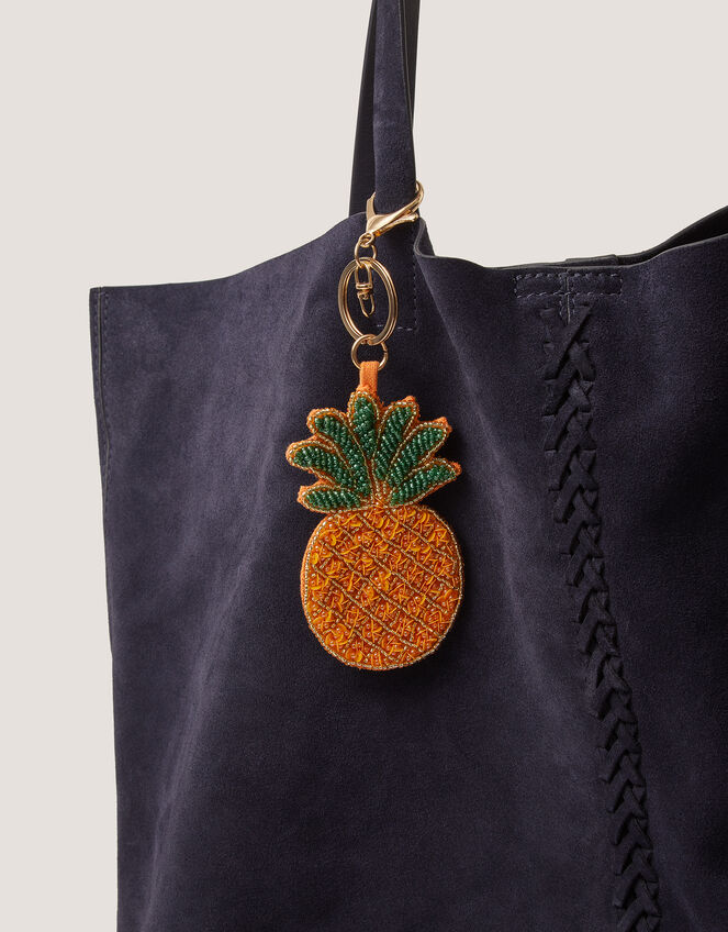 Pineapple Beaded Bag Charm, , large