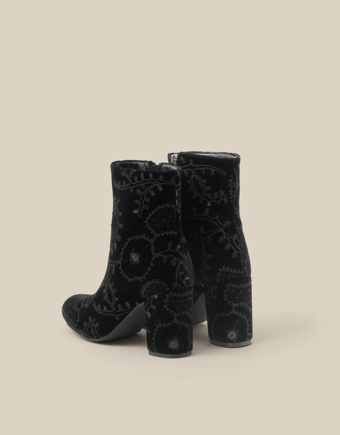 Glory Embroidered Ankle Boot, Black (BLACK), large
