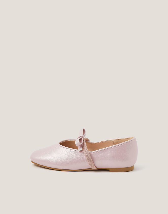 Bow Strap Ballet Flats, Pink (PINK), large