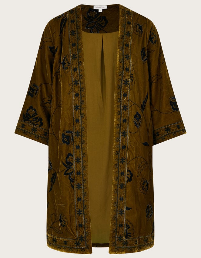 Ashley Embroidered Kimono, Green (OLIVE), large