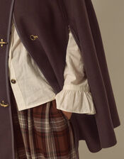 Leia Funnel Neck Cape Coat, Brown (CHOCOLATE), large