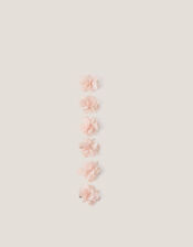 6-Pack Mini Pom Pom Hair Clips, Pink (PINK), large