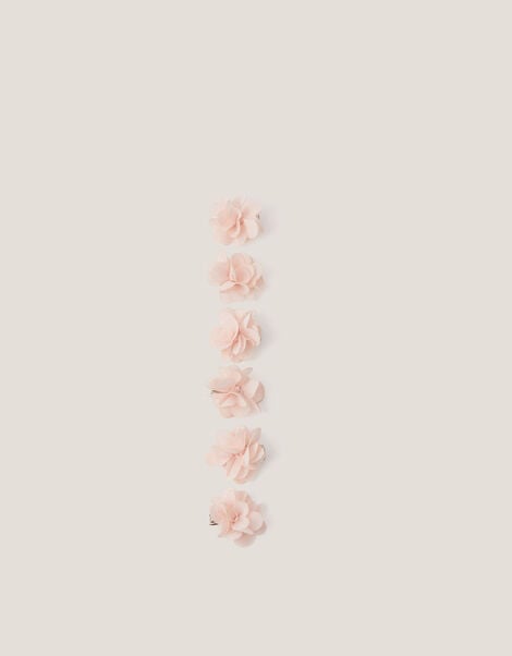 6-Pack Mini Pom Pom Hair Clips, Pink (PINK), large