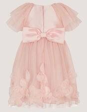 Baby Eden Appliqu&eacute; Rose Tulle Dress, Pink (PINK), large