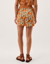 Carris Floral Scallop Shorts, Orange (ORANGE), large