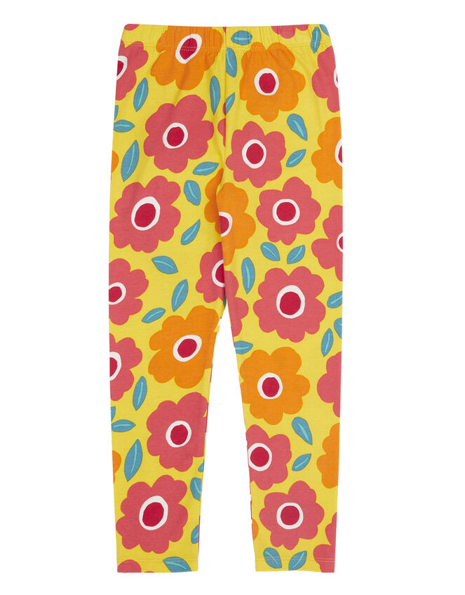 Frugi Libby Printed Leggings, Yellow (YELLOW), large