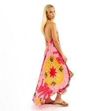 Wild Voila Tiger Print Backless Maxi Dress , Pink (PINK), large