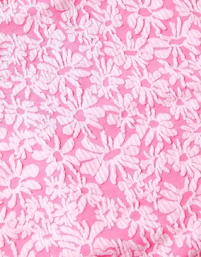 Floral Jacquard Asymmetrical Swimsuit, Pink (PINK), large