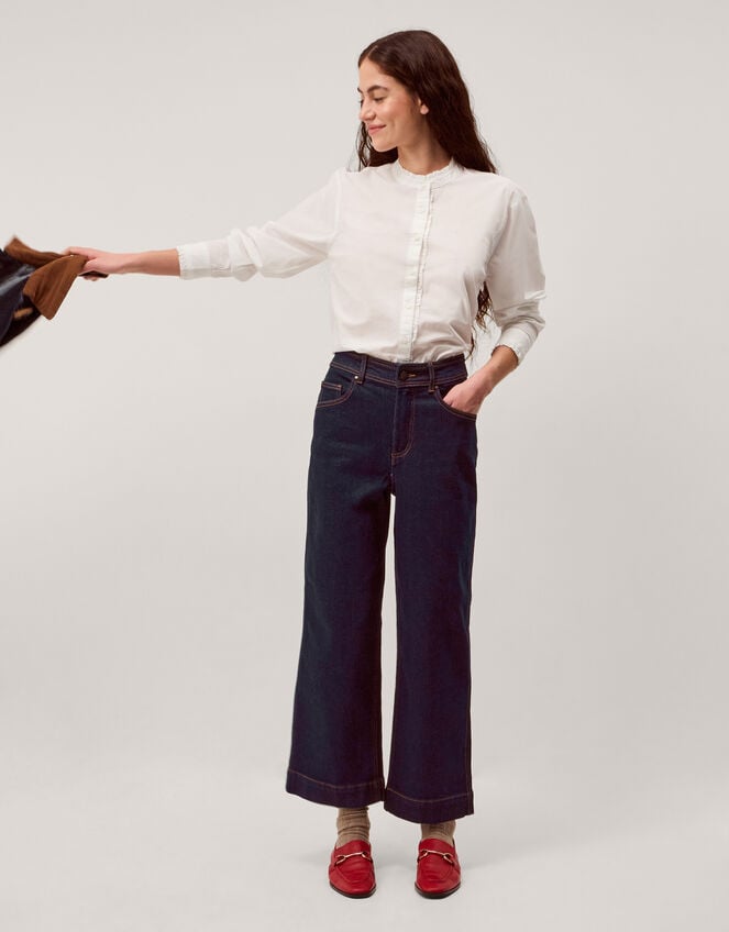 Hallie Regular Cropped Wide Leg Jeans, Blue (INDIGO), large