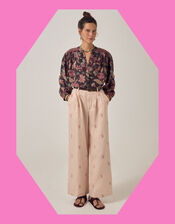 Maison Hotel Luna Paisley Print Blouse, Black (BLACK), large