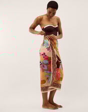 Iris Floral Print Sarong, , large