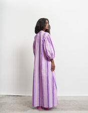 Par & Escala Tere Puff Sleeve Stripe Maxi Dress, Pink (PINK), large